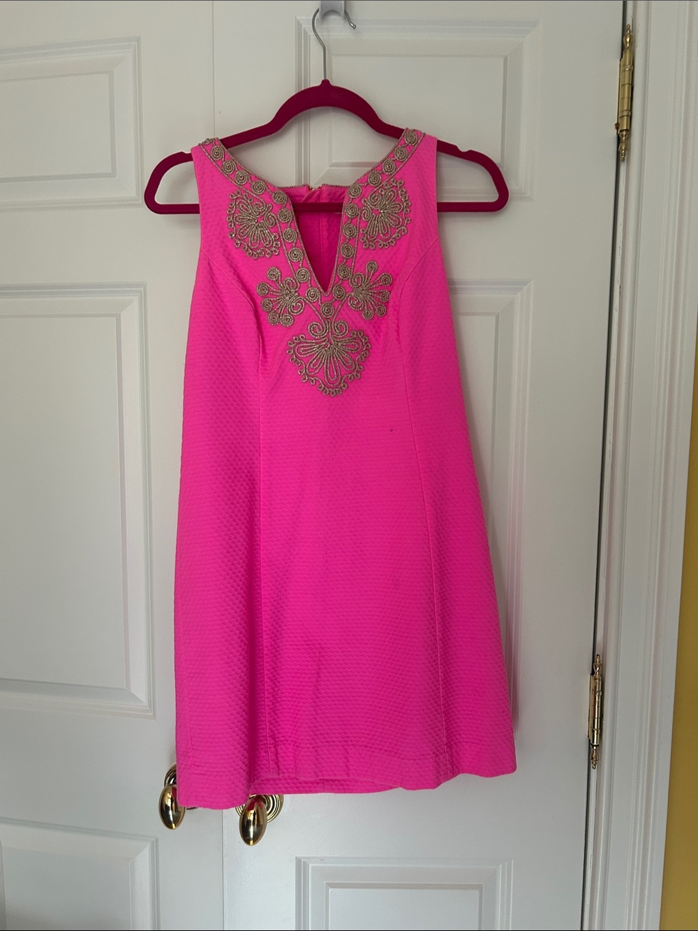Lilly Pulitzer Hot Pink Sleeveless Embellished Mini Dress